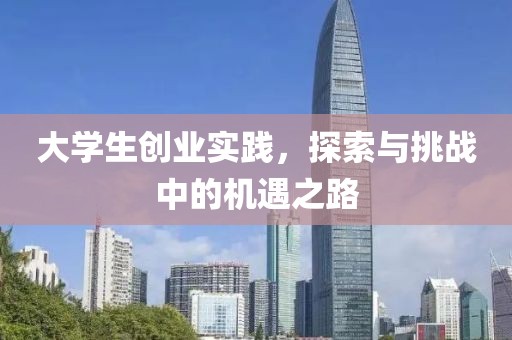 大学生创业实践，探索与挑战中的机遇之路