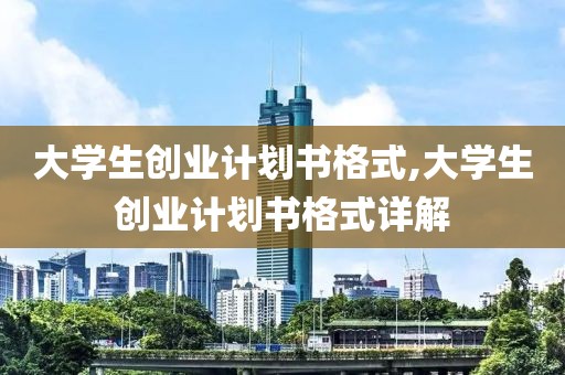 大学生创业计划书格式,大学生创业计划书格式详解