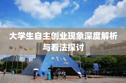 大学生自主创业现象深度解析与看法探讨