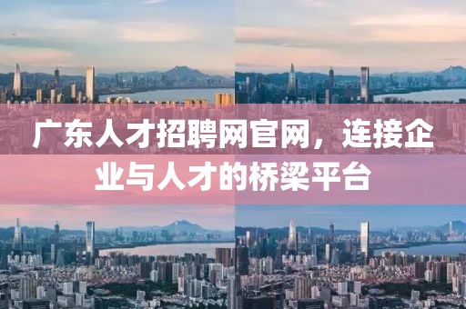 广东人才招聘网官网，连接企业与人才的桥梁平台