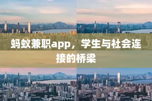 蚂蚁兼职app，学生与社会连接的桥梁